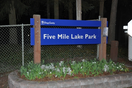 five mile lake sign