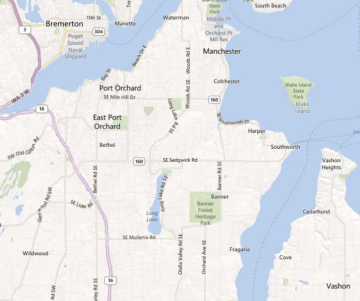 Port Orchard area map