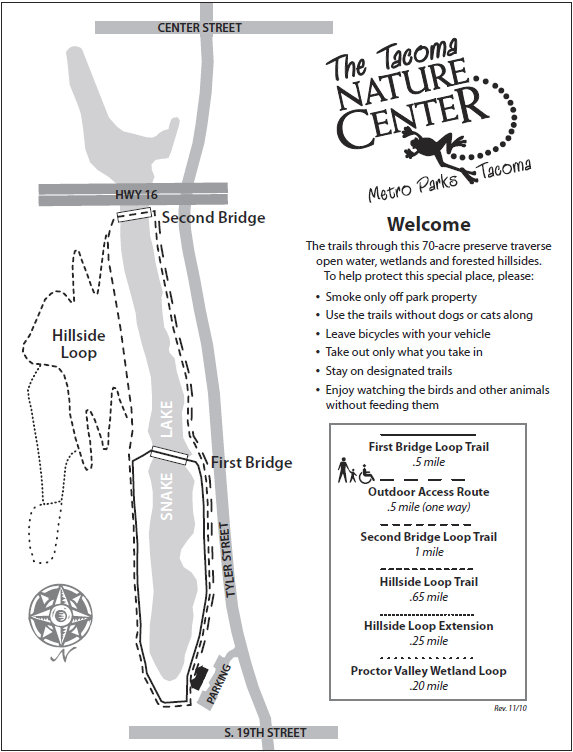 Tacoma Nature Center map