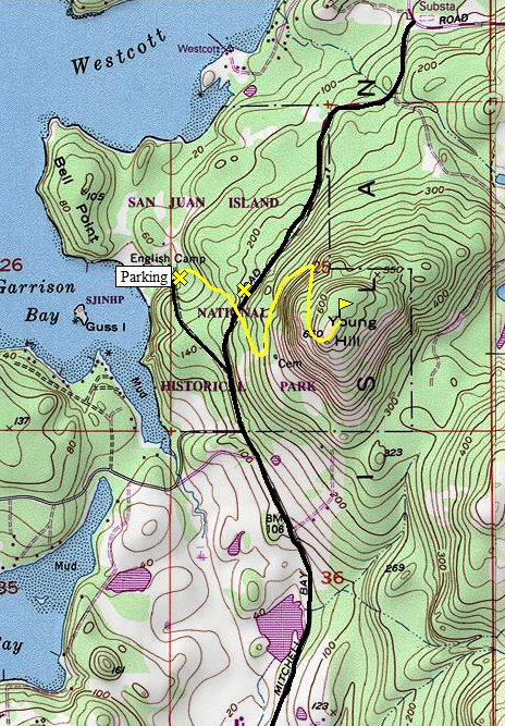 Young Hill hiking map
