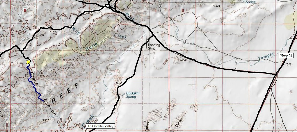 Crack Canyon access map