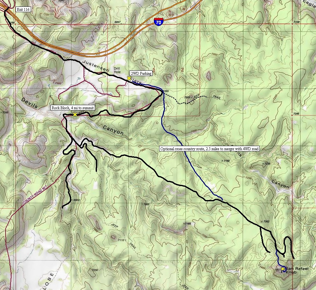 San Rafael Knob Map