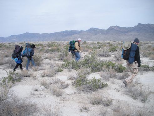Backpacking in desert
