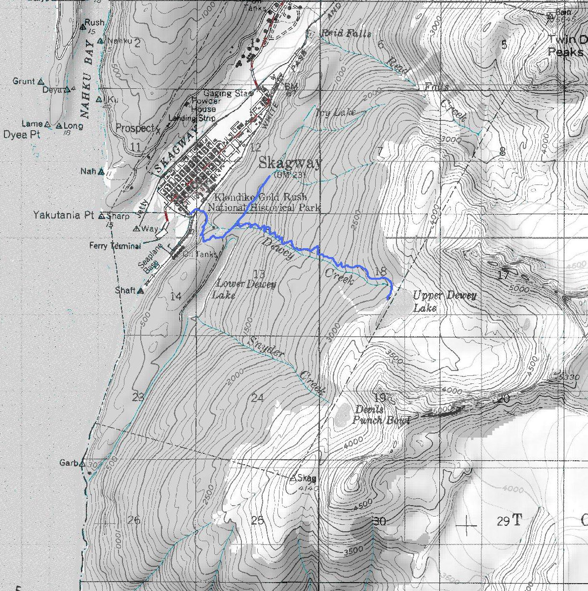 Dewey Lakes Trail Map