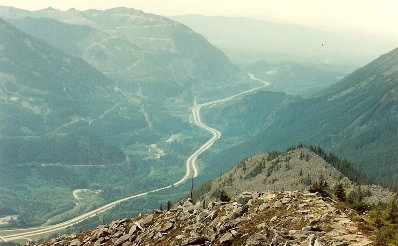 View down I-90 