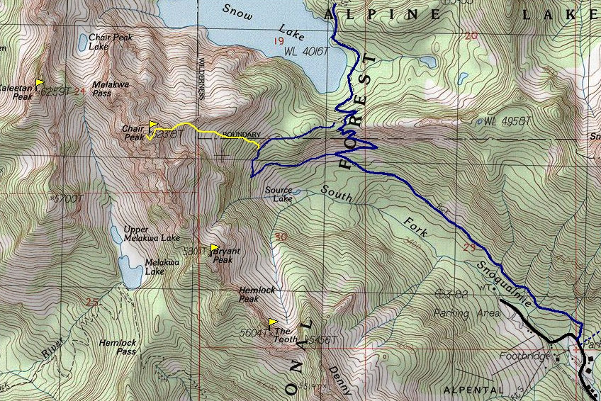 Chair Peak Map