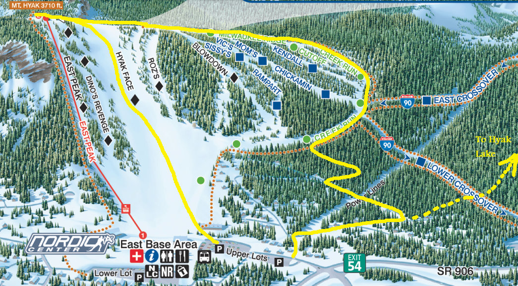 hyak ski area map