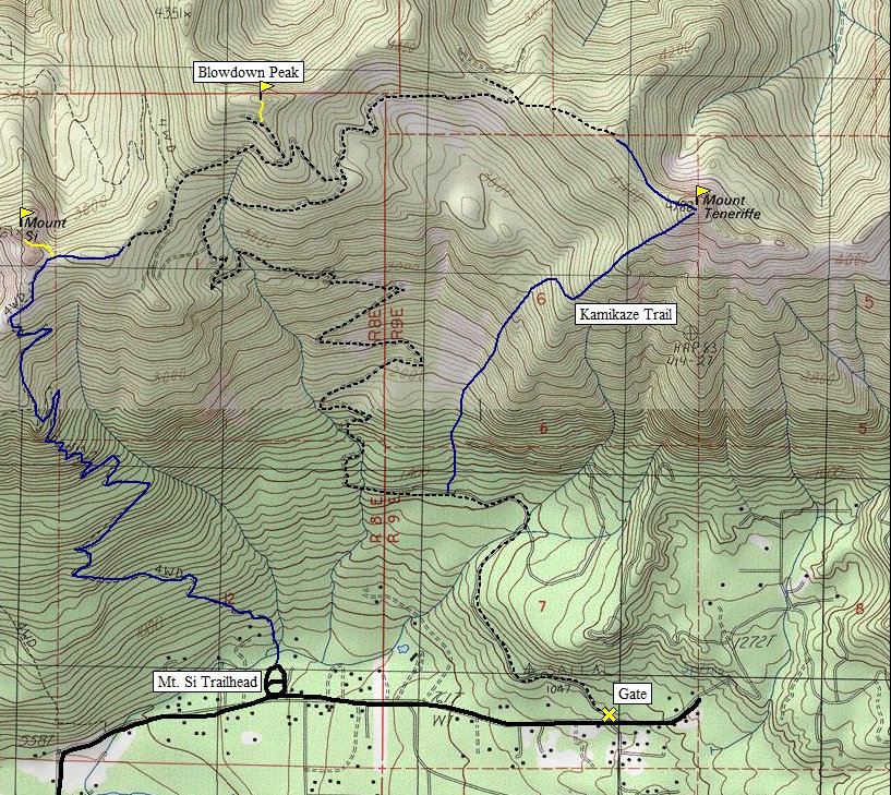 Kamikaze Trail Map
