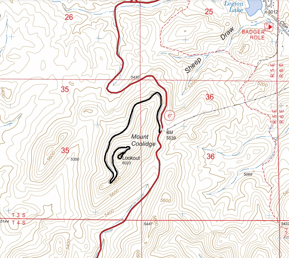 mount coolidge lookout map