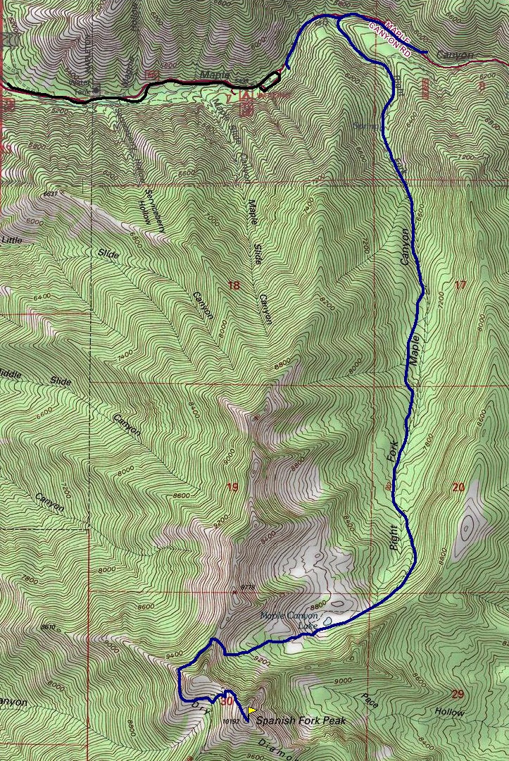 Spanish Fork Peak Map