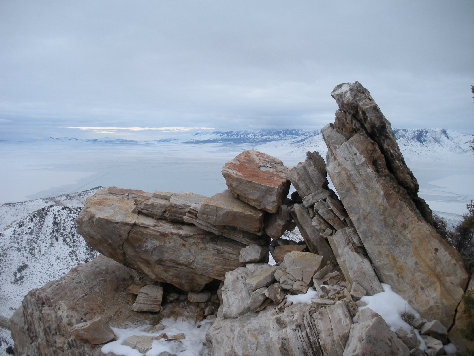 Rocks on the summit ridge