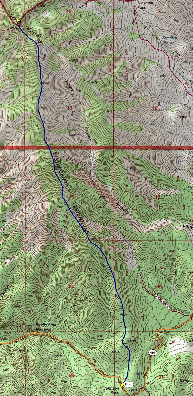 Vickory Peak Map