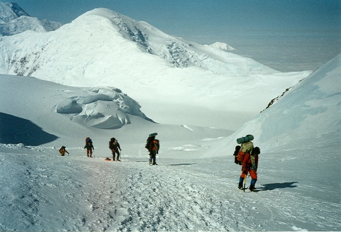 Climbers reaching top of Motorcycle Hill