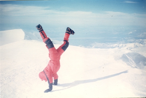 handstand on the summit