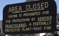 Agassiz Peak closed sign