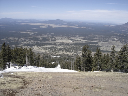 Trekking down Humphreys slopes