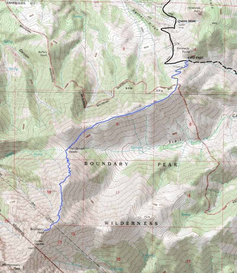 boundary peak map