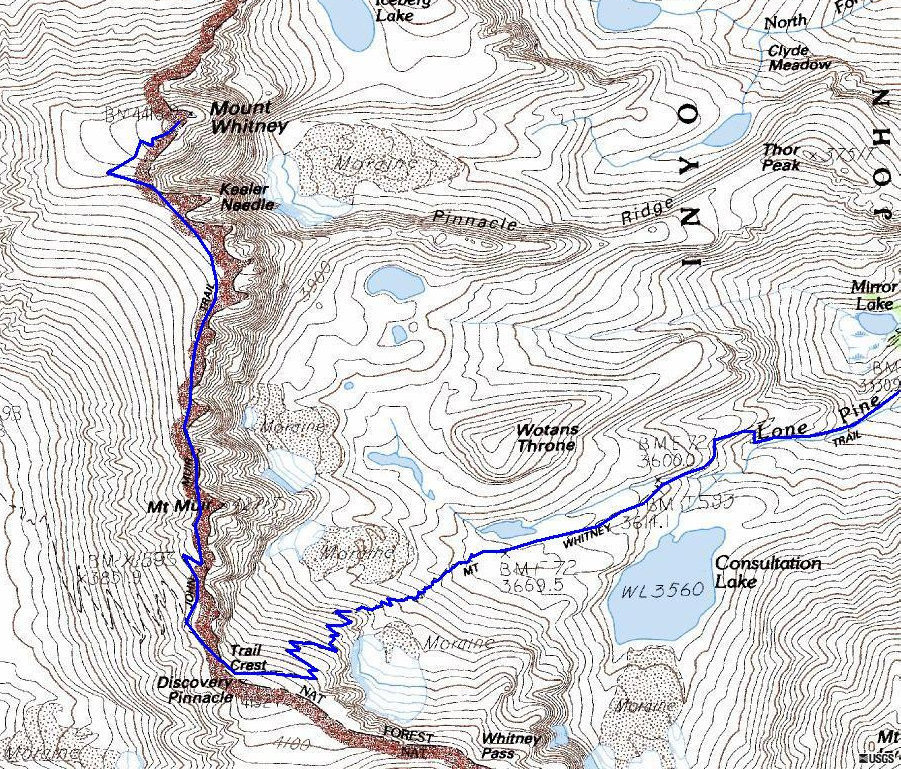 Mount Whitney Map