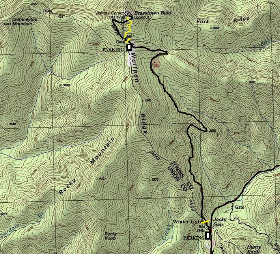 brasstown bald map