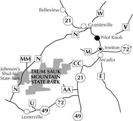 Taum Sauk Mountain map