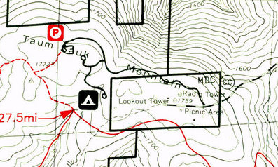 Taum Sauk Mountain map