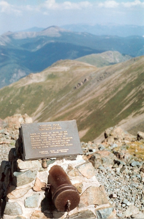 Mount Wheeler summit plaque