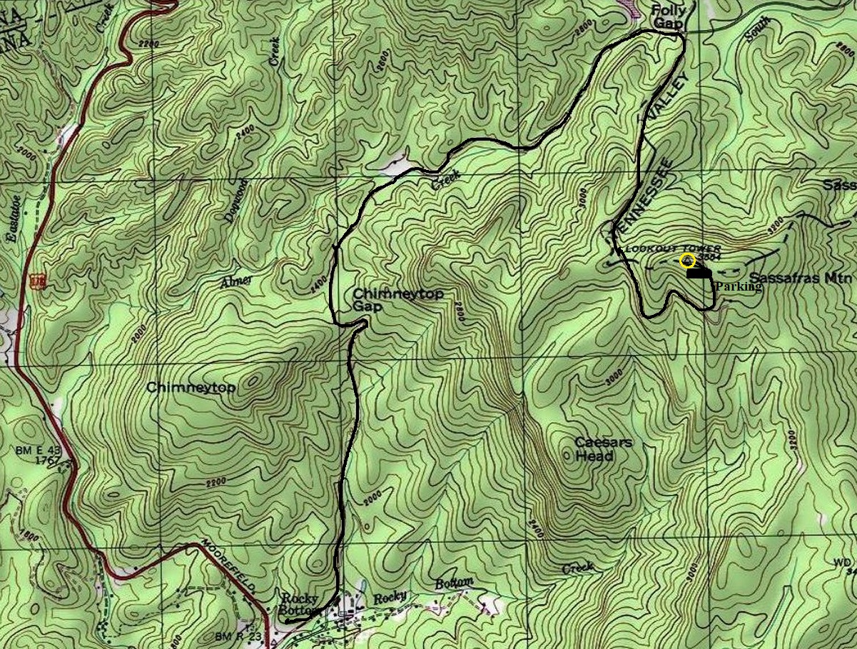 sassafras mountain map
