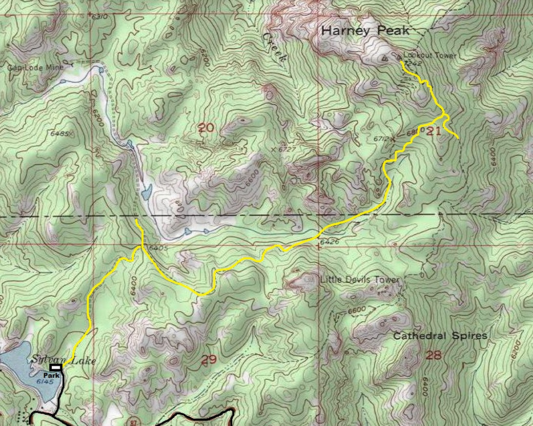 harney peak map