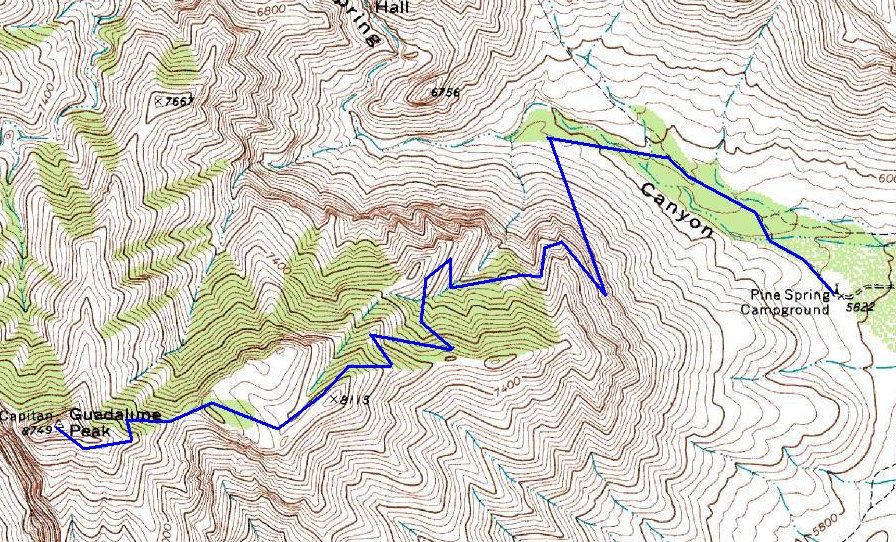 Guadalupe Peak Map