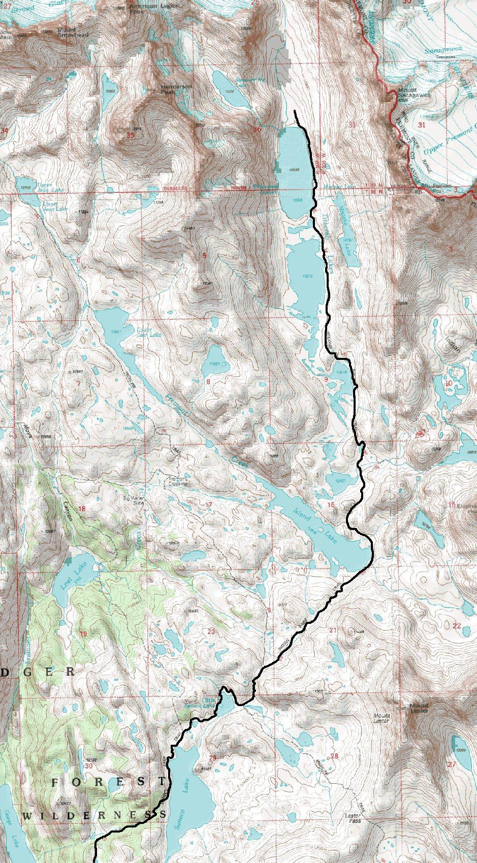 Elkhart Gannett Peak Map
