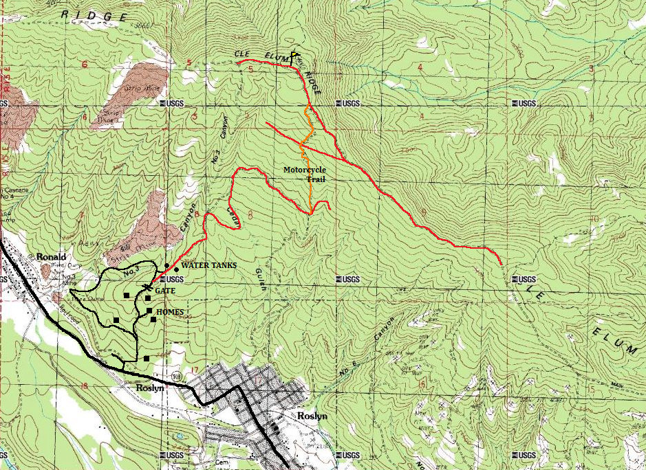 cle elum ridge map