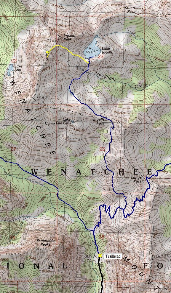Ingalls Lake Map