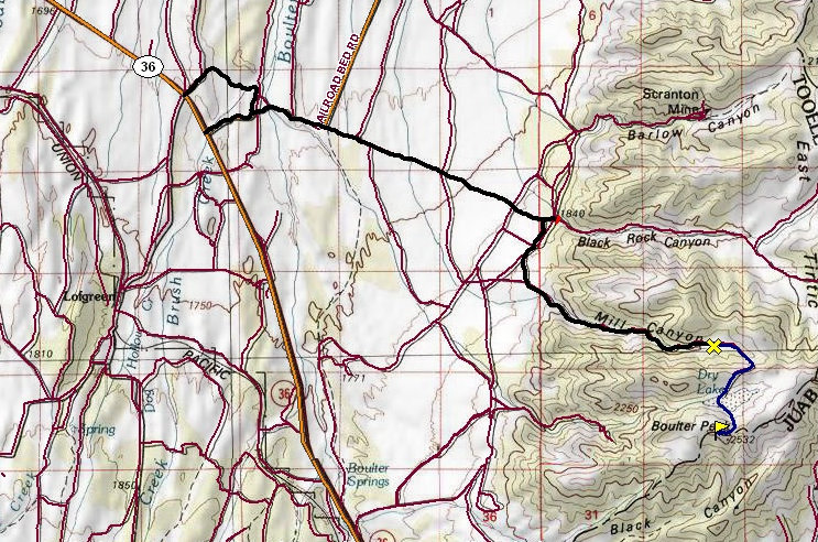 Boulter Peak Access Map