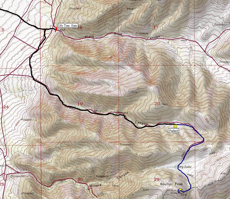 Boulter Peak Trail Map