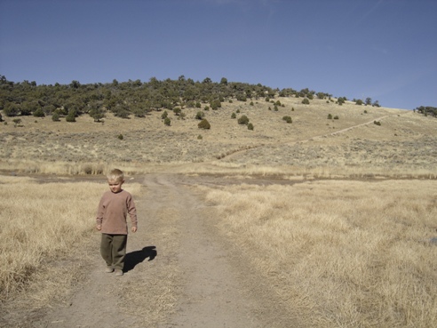 Hiking next to Dry Lake 