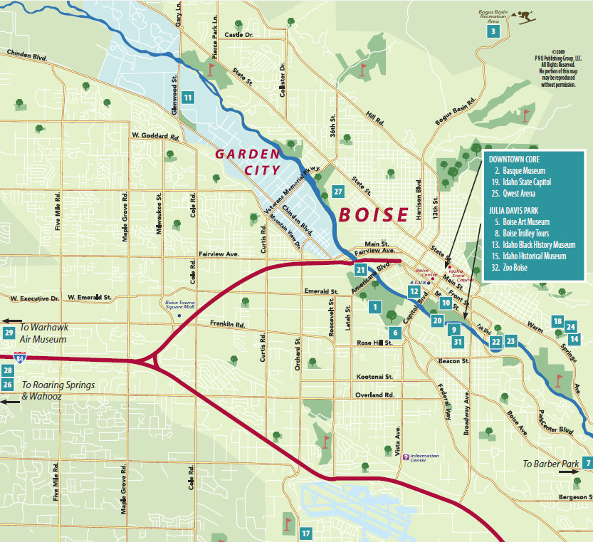 Boise tourist map