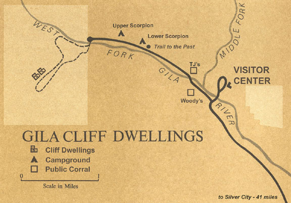 Gila Cliff Dwellings map