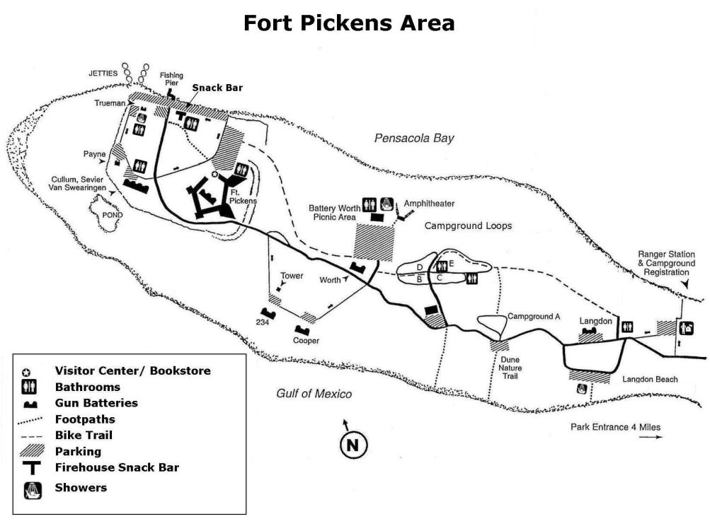 fort pickens map