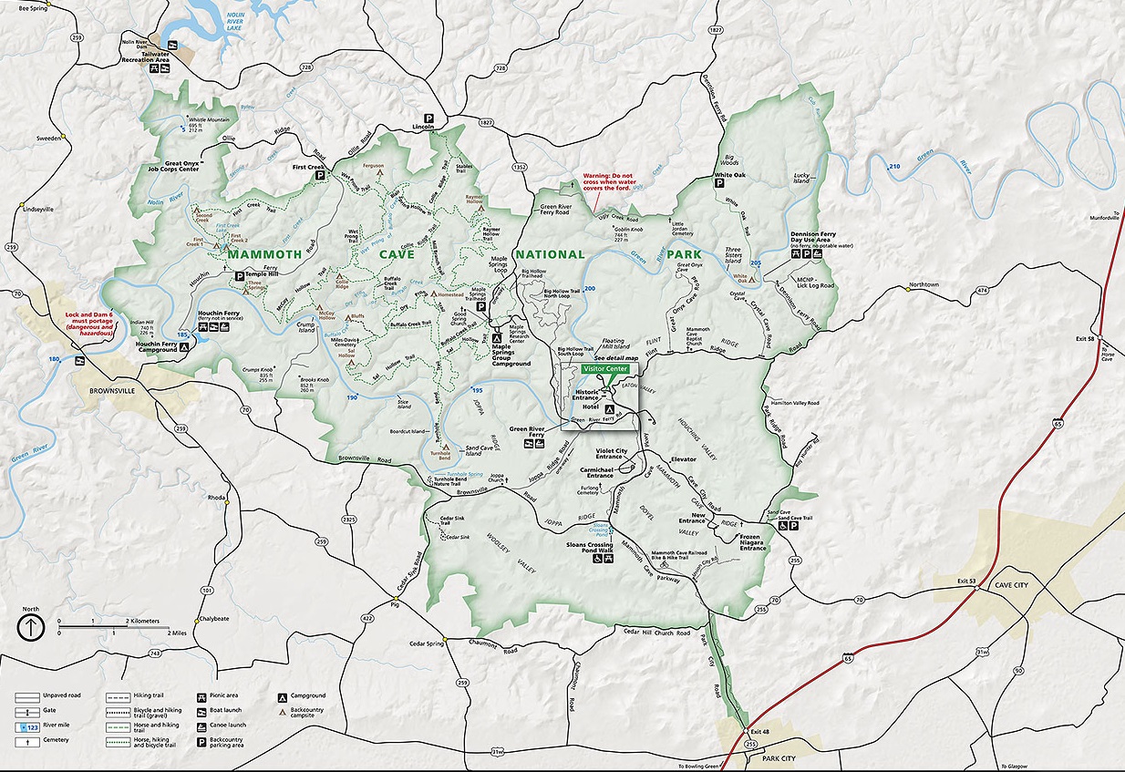 mammoth cave park map