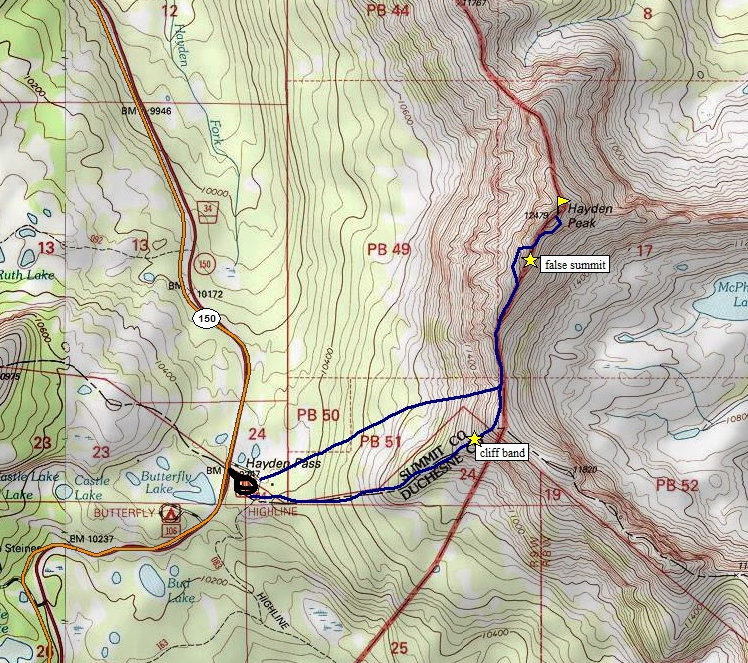 Hayden Peak Map