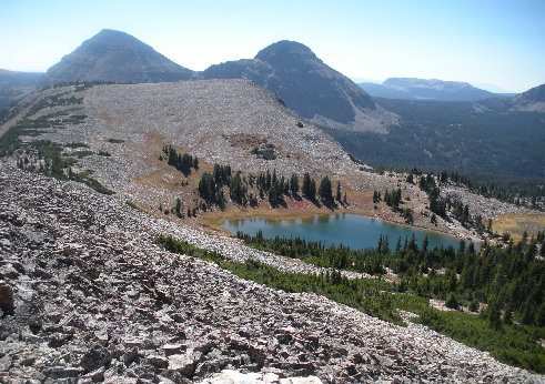 Bald and Reids Peaks and Lofty Lake