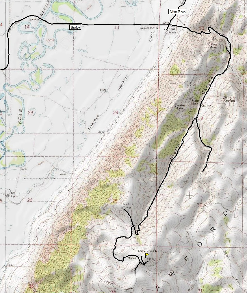 Crawford Mountains, Rex Map