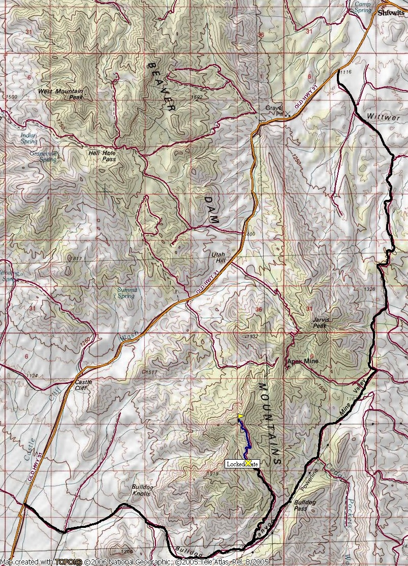 Beaver Dam Mountains Map