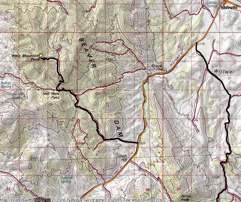 West Mountain peak map