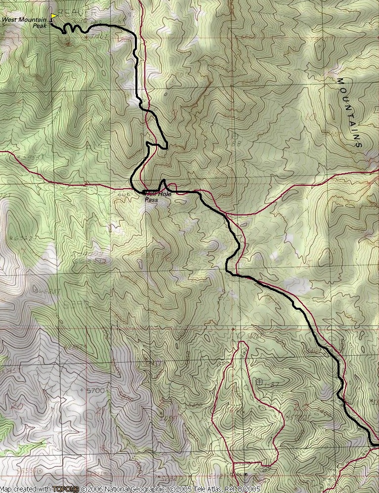 West Mountain peak map