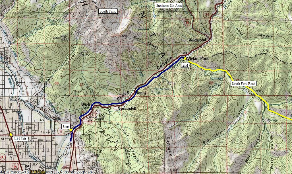 Provo Canyon Trail map