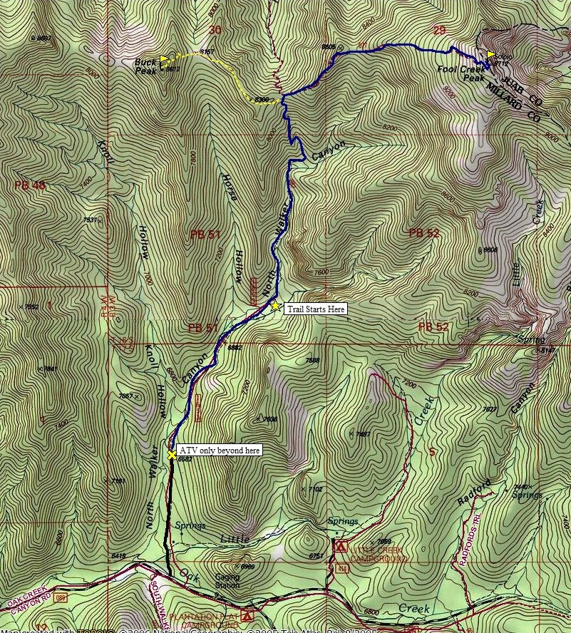 Fool Creek Peak map