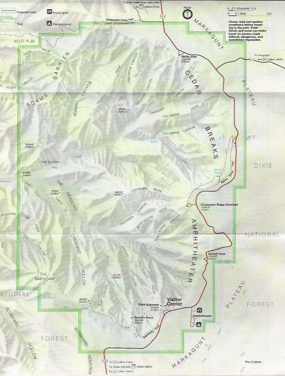 Cedar Breaks map