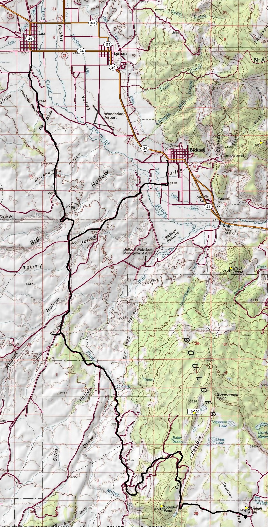 Bluebell Knoll Map