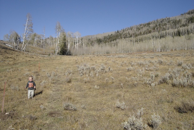 Hiking along the fence line